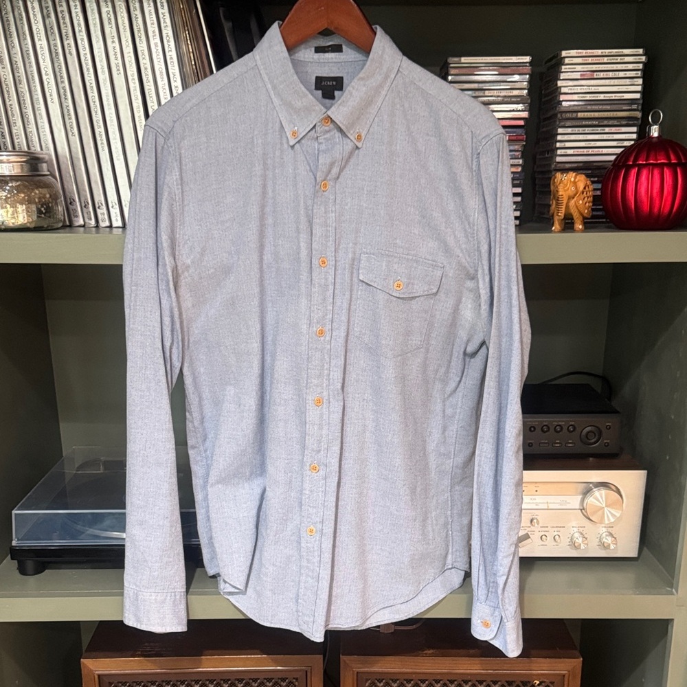 J. Crew Men's Sky Blue Casual Button-Down Shirt